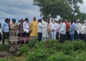 कृषीमंत्री दादा भुसे यांनी केली नुकसानग्रस्त शेतीची पाहणी