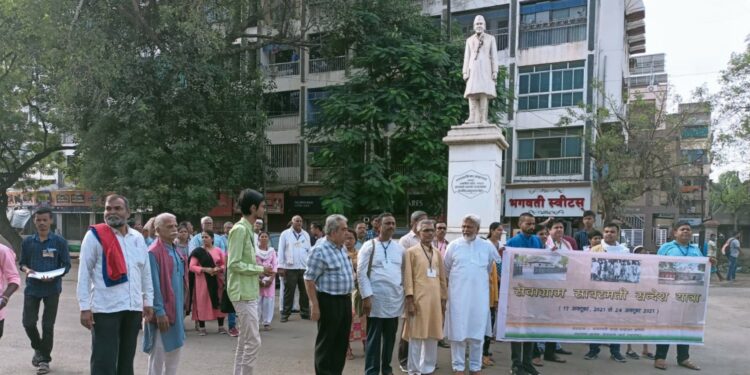 सेवाग्राम साबरमती संदेश यात्रा प्रभात फेरी