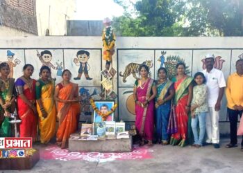 श्री संत ज्ञानेश्वर विद्यालयात पुस्तकाची गुढी उभारुन नववर्षाचे स्वागत