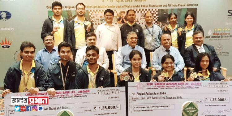 राष्ट्रीय सांघिक बुद्धिबळ अजिंक्यपद स्पर्धेत भारतीय विमानतळ प्राधिकरण संघाला दुहेरी मुकुट