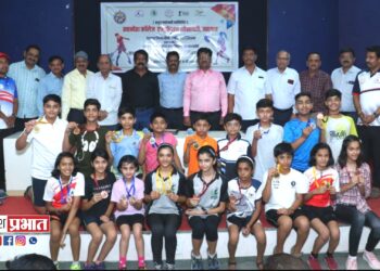 आंतरजिल्हा स्क्वॅश चॅम्पियनशिप स्पर्धेचे बक्षीस वितरण सोहळा संपन्न