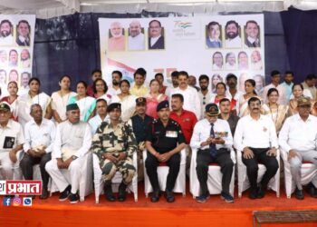 स्वातंत्र्याच्या अमृत महोत्सवानिमित्त भारतमाता प्रतिमा पूजन व माजी सैनिकांचा सत्कार