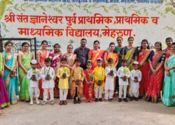 श्री संत ज्ञानेश्वर विद्यालयात “वृक्ष संवर्धनाची गुढी” उपक्रम