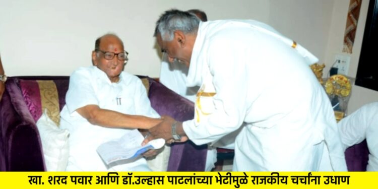 खा. शरद पवारांचा हात डॉ.उल्हास पाटलांच्या हातात ; राजकीय चर्चांना उधाण