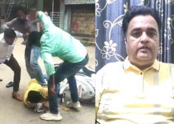 पत्रकाराला भररस्त्यात लाथा बुक्क्यांनी बेदम मारहाण