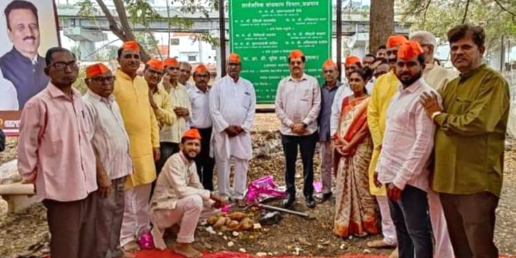 इंद्रप्रस्थनगर मधील खुल्याजागेत सुशोभीकरण कामाचे भूमिपूजन