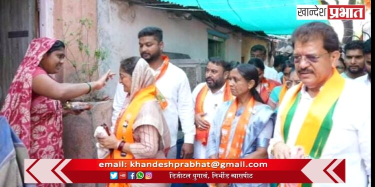 शिवाजीनगर परिसरात महायुती उमेदवार स्मिताताई वाघ यांना नागरिकांचा उत्स्फूर्त प्रतिसाद