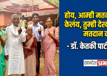 होय, आम्ही मतदान केलंय, तुम्ही देखील मतदान करून देशकार्यात सहभागी व्हा.. – डॉ. केतकी पाटील