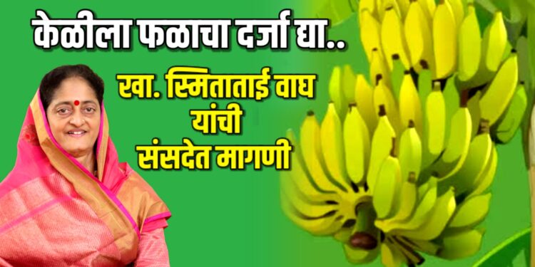 केळीला फळाचा दर्जा मिळावा ; खासदार स्मिता वाघ यांची संसदेत मागणी..