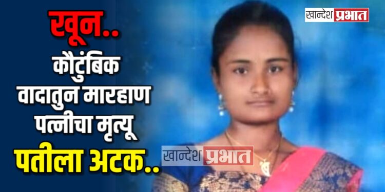 खून | कौटुंबिक वादातुन मारहाणीत पत्नीचा मृत्यू, पतीला अटक