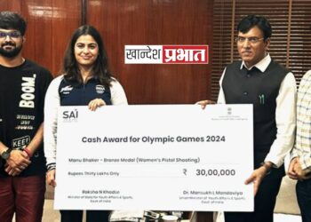 क्रीडा मंत्रालयाकडून ऑलम्पिक पदक विजेत्या मनु भाकरला ३० लाखांचे बक्षीस