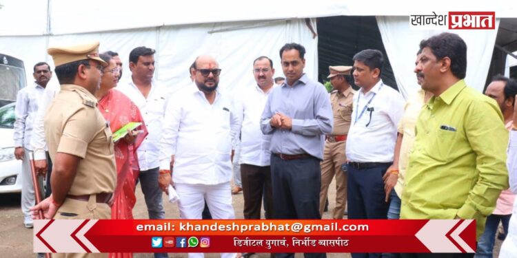 पालकमंत्री गुलाबराव पाटील यांनी सागरपार्कवर होणाऱ्या कार्यक्रम स्थळाची केली पाहणी