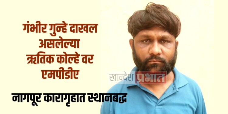 गंभीर गुन्हे दाखल असलेल्या ऋतिक कोल्हे वर एमपीडीए