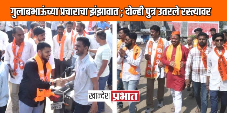 गुलाबभाऊंच्या प्रचाराचा झंझावात ; दोन्ही पुत्र उतरले रस्त्यावर