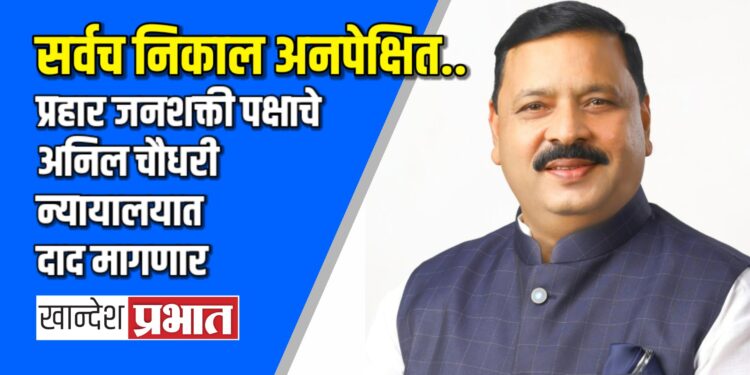 प्रहार जनशक्ती पक्षाचे अनिल चौधरी न्यायालयात दाद मागणार !
