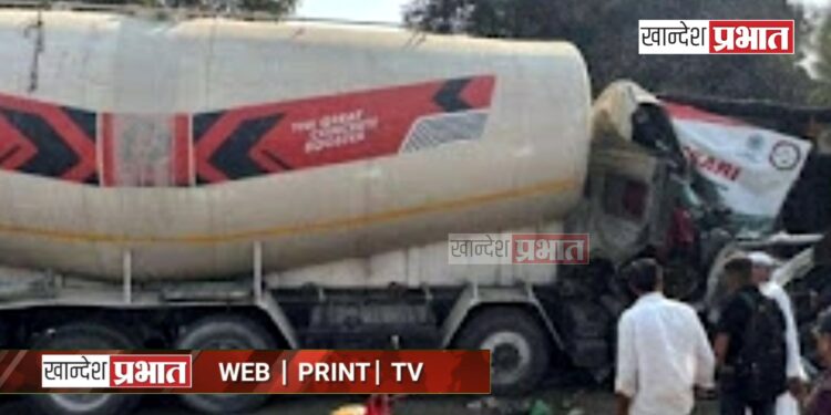 टँकर घुसले आसारीच्या दुकानात, चालकासह पादचारी तरूण ठार