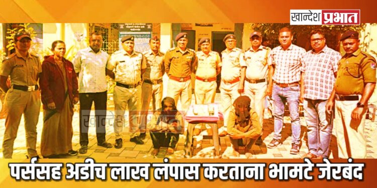 पर्ससह अडीच लाख लंपास करताना तीन भामटे जेरबंद