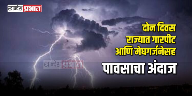 दोन दिवस राज्यात गारपीट आणि मेघगर्जनेसह पावसाचा अंदाज