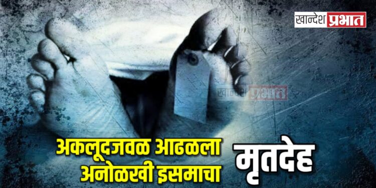अकलूदजवळ आढळला अनोळखी इसमाचा मृतदेह