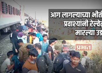 आग लागल्याच्या भीतीने प्रवाश्यांनी रेल्वेतून मारल्या उड्या ; दुसऱ्या रेल्वेने चिरडल्याने ७ ते ८ जणांचा मृत्यू