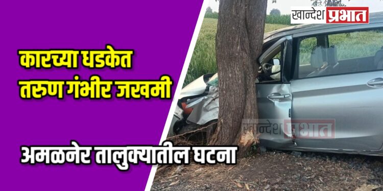 कारच्या धडकेत तरुण गंभीर जखमी ; अमळनेर तालुक्यातील घटना