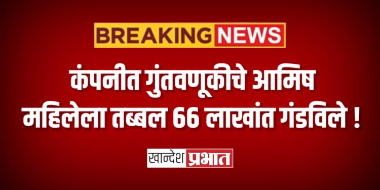 कंपनीत गुंतवणूकीचे आमिष ; महिलेला तब्बल ६६ लाखांत गंडविले !