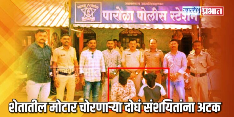 शेतातील पाण्याची मोटार चोरणाऱ्या दोघं संशयितांना अटक