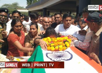 शहिद जवान चेतन चौधरीवर चोपड्यात शासकीय इतमामात अंत्यसंस्कार