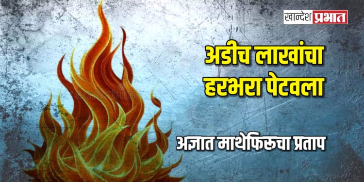 अडीच लाखांचा हरभरा पेटवला ; अज्ञात माथेफिरूचा प्रताप