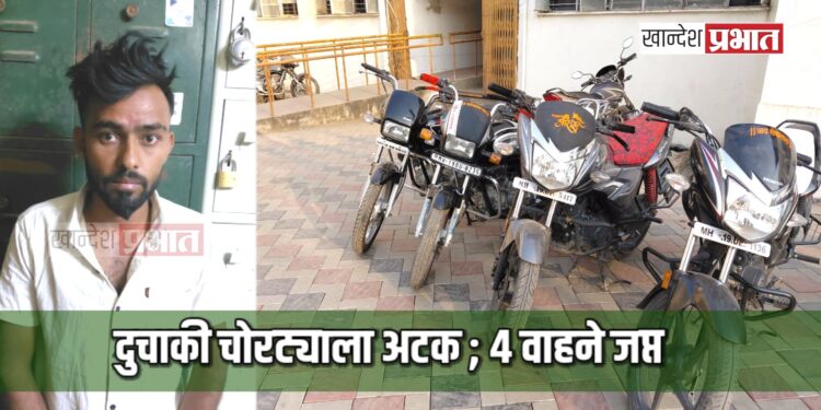 दुचाकी चोरट्याला अटक करून ४ वाहने जप्त ; एलसीबीची कामगिरी