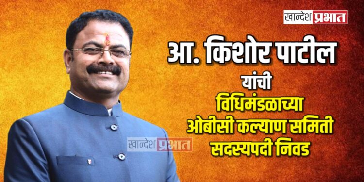 आ. किशोर पाटील यांची विधिमंडळाच्या ओबीसी कल्याण समिती सदस्यपदी निवड