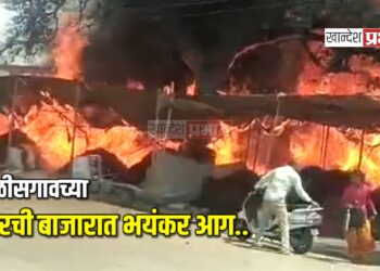 चाळीसगावच्या मिरची बाजारात भयंकर आग ; ५० लाखांच्यावर नुकसानीचा अंदाज