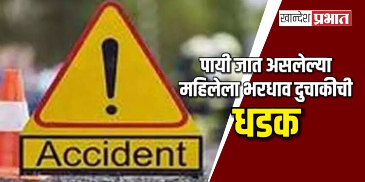 पायी जात असलेल्या महिलेला भरधाव दुचाकीची धडक ; जळगाव तालुक्यातील घटना