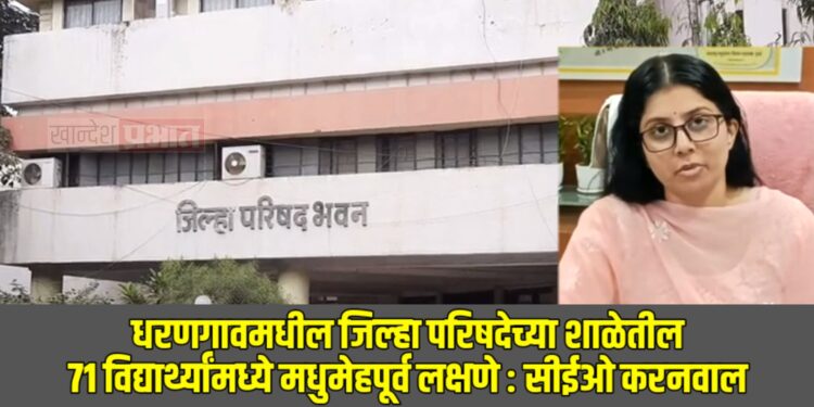 धरणगावमधील जिल्हा परिषदेच्या शाळेतील ७१ विद्यार्थ्यांमध्ये मधुमेहपूर्व लक्षणे : सीईओ करनवाल