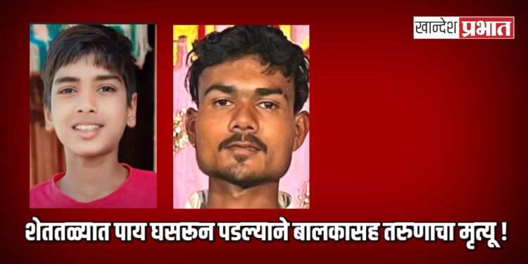 शेततळ्यात पाय घसरून पडल्याने बालकासह तरुणाचा मृत्यू !