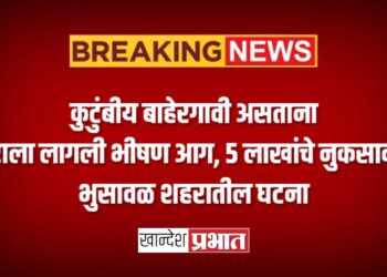 कुटुंबीय बाहेरगावी असताना घराला लागली भीषण आग, ५ लाखांचे नुकसान !