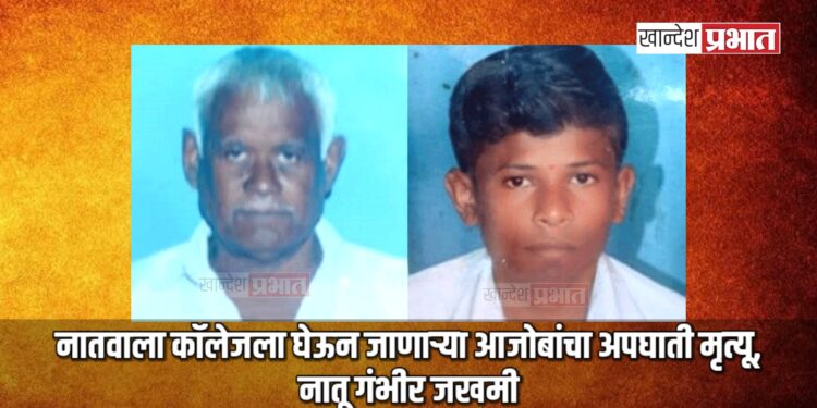 नातवाला कॉलेजला घेऊन जाणाऱ्या आजोबांचा अपघाती मृत्यू, नातू गंभीर जखमी