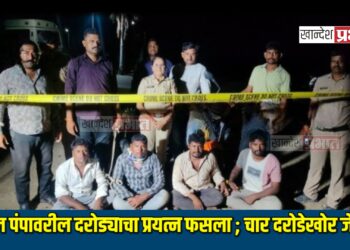 पेट्रोल पंपावरील दरोड्याचा प्रयत्न फसला ; चार दरोडेखोर मुद्देमालासह जेरबंद