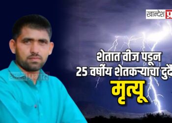 शेतात वीज पडून २५ वर्षीय शेतकऱ्याचा दुर्दैवी मृत्यू ; पाचोरा तालुक्यातील घटना