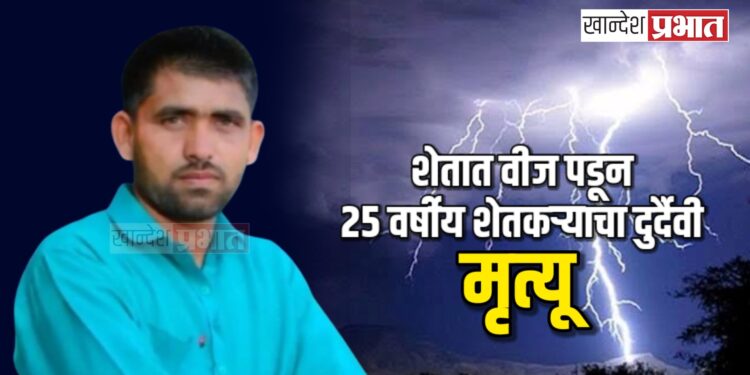 शेतात वीज पडून २५ वर्षीय शेतकऱ्याचा दुर्दैवी मृत्यू ; पाचोरा तालुक्यातील घटना