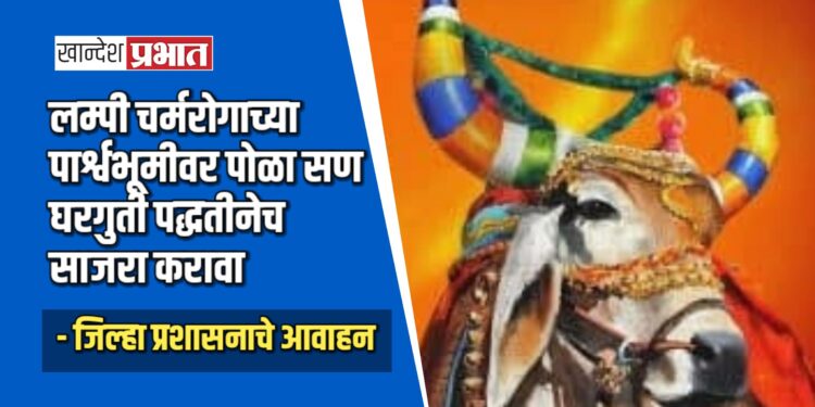 लम्पी चर्मरोगाच्या पार्श्वभूमीवर पोळा सण घरगुती पद्धतीनेच साजरा करावा – जिल्हा प्रशासनाचे आवाहन