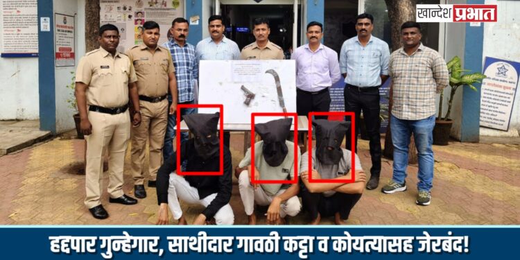 हद्दपार गुन्हेगार, साथीदार गावठी कट्टा व कोयत्यासह जेरबंद!