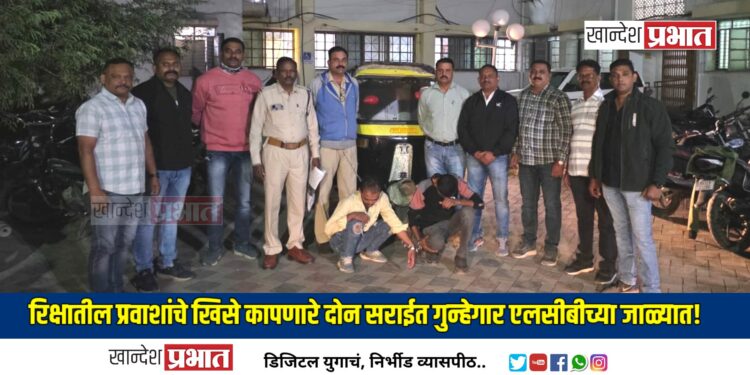 रिक्षातील प्रवाशांचे खिसे कापणारे दोन सराईत गुन्हेगार एलसीबीच्या जाळ्यात!