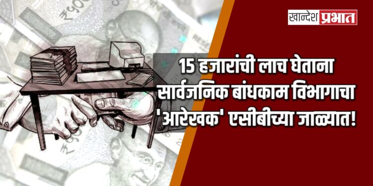 १५ हजारांची लाच घेताना सार्वजनिक बांधकाम विभागाचा ‘आरेखक’ एसीबीच्या जाळ्यात!