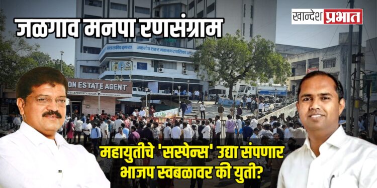 जळगाव मनपा रणसंग्राम : महायुतीचे ‘सस्पेन्स’ उद्या संपणार; भाजप स्वबळावर की युती?