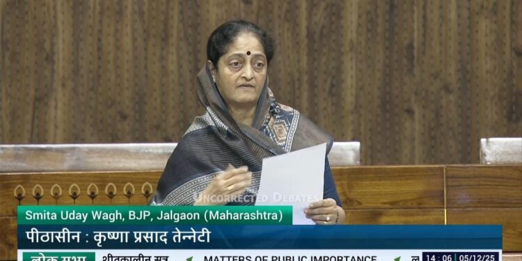 जळगावच्या ३४ आदिवासी गावांना ‘धरती आबा’ योजनेत समाविष्ट करा; खा. स्मिता वाघ यांची संसदेत मागणी!