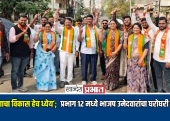 जळगाव मनपा रणसंग्राम: ‘प्रभागाचा विकास हेच ध्येय’; प्रभाग १२ मध्ये भाजप उमेदवारांचा घरोघरी संवाद