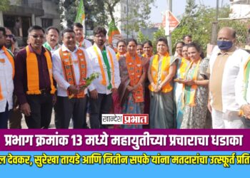 प्रभाग क्रमांक १३ मध्ये महायुतीच्या प्रचाराचा धडाका
