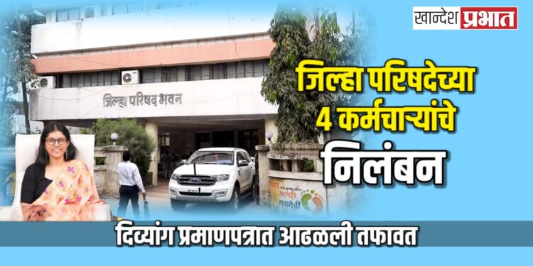 जिल्हा परिषदेच्या ४ कर्मचाऱ्यांचे निलंबन; दिव्यांग प्रमाणपत्रात आढळली तफावत