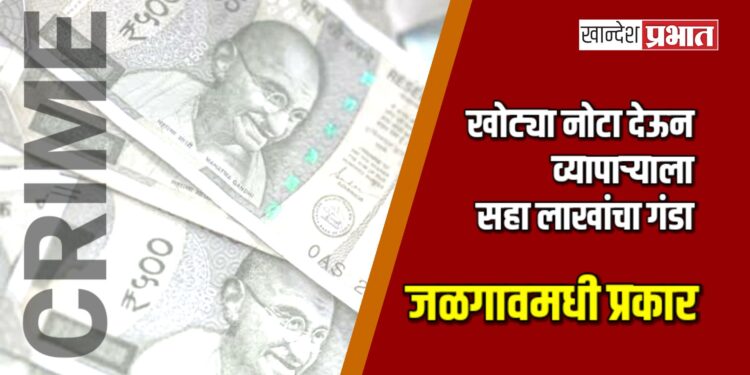 खोट्या नोटा देऊन व्यापाऱ्याला सहा लाखांचा गंडा; जळगावमधी प्रकार